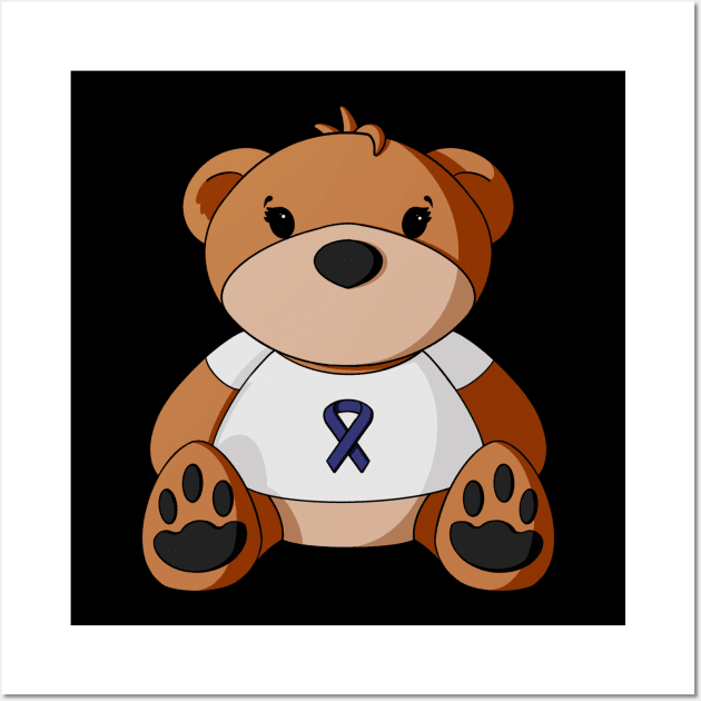 Colon Cancer Awareness Teddy Bear Wall Art by Alisha Ober Designs